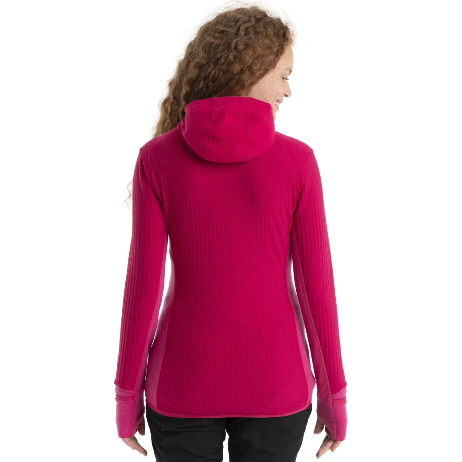 Icebreaker Descender Zip Hood Long Sleeve Midlayer Women - Electron Pink/Tempo 4 Icebreaker Descender Zip Hood Long Sleeve Midlayer Women - Electron Pink/Tempo - Image 2