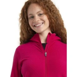 Icebreaker Descender Zip Hood Long Sleeve Midlayer Women - Electron Pink/Tempo 17 Icebreaker Descender Zip Hood Long Sleeve Midlayer Women - Electron Pink/Tempo -Icebreaker icebreaker womens descender zip hood long sleeve midlayer electron pink tempo model 5 1498663