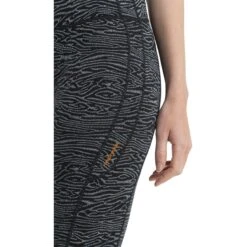 Icebreaker Fastray Topo Lines High Rise 3/4 Tights Women - Black/Snow/AOP -Icebreaker icebreaker womens fastray topo lines high rise 3 4 tights black snow aop model 4 1498700