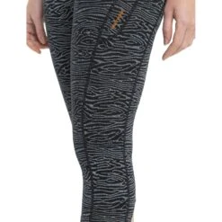 Icebreaker Fastray Topo Lines High Rise 3/4 Tights Women - Black/Snow/AOP -Icebreaker icebreaker womens fastray topo lines high rise 3 4 tights black snow aop model 5 1498701