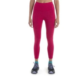 Icebreaker Fastray Topo Lines High Rise Tights Women - Electron Pink/Tempo/AOP