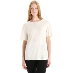 Icebreaker Granary Short Sleeve Tee Women - Chalk