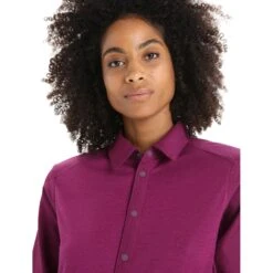 Icebreaker Hike Long Sleeve Shirt Women - Go Berry -Icebreaker icebreaker womens hike long sleeve shirt go berry 6 1384119