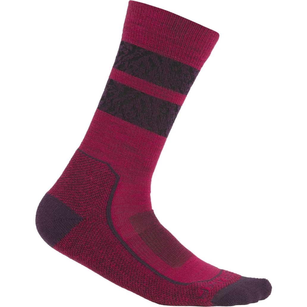 Icebreaker Hike+ Light Crew Natural Summit Socks Women - Electron Pink/Nightshade/Black 3 Icebreaker Hike+ Light Crew Natural Summit Socks Women - Electron Pink/Nightshade/Black
