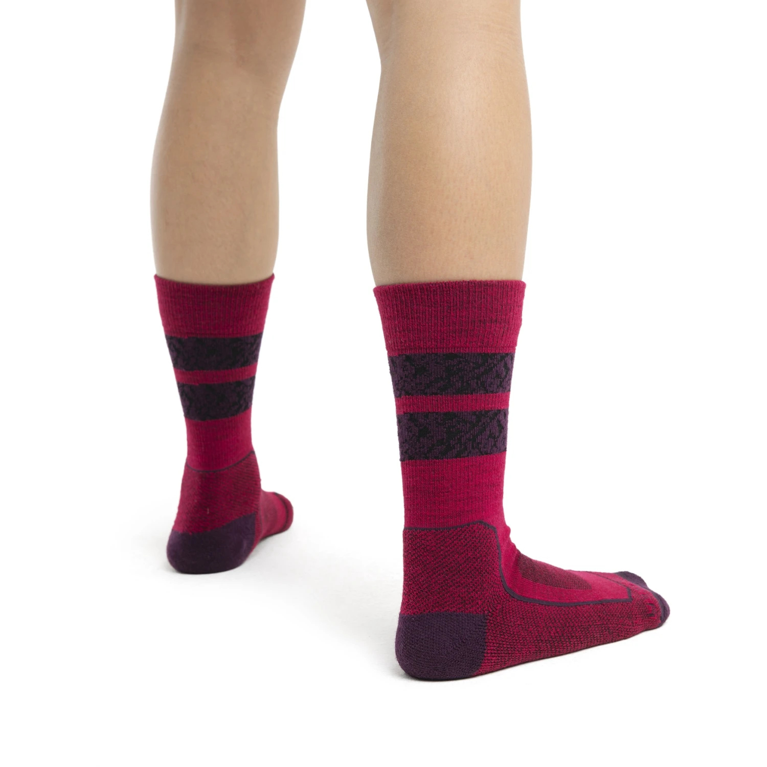 Icebreaker Hike+ Light Crew Natural Summit Socks Women - Electron Pink/Nightshade/Black 5 Icebreaker Hike+ Light Crew Natural Summit Socks Women - Electron Pink/Nightshade/Black - Image 3