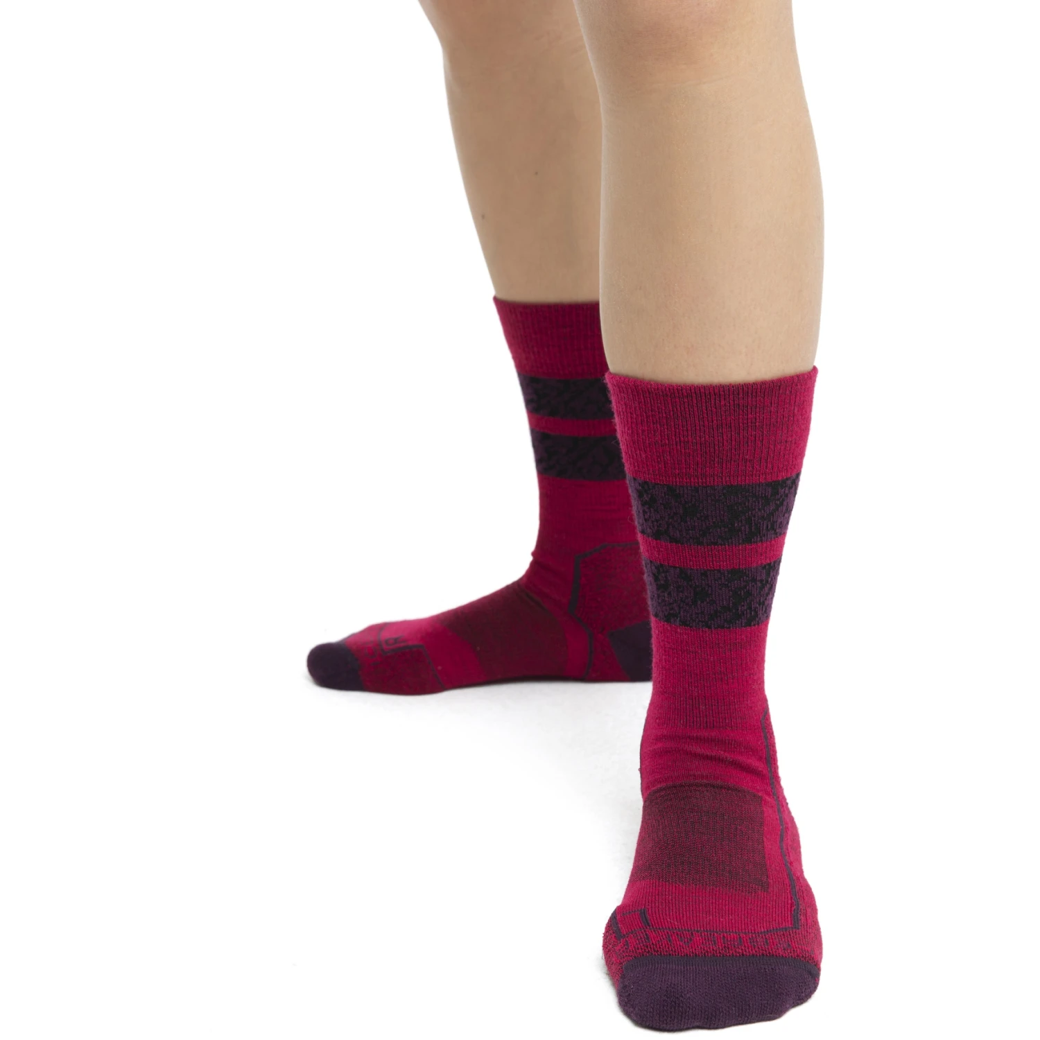 Icebreaker Hike+ Light Crew Natural Summit Socks Women - Electron Pink/Nightshade/Black 6 Icebreaker Hike+ Light Crew Natural Summit Socks Women - Electron Pink/Nightshade/Black - Image 4