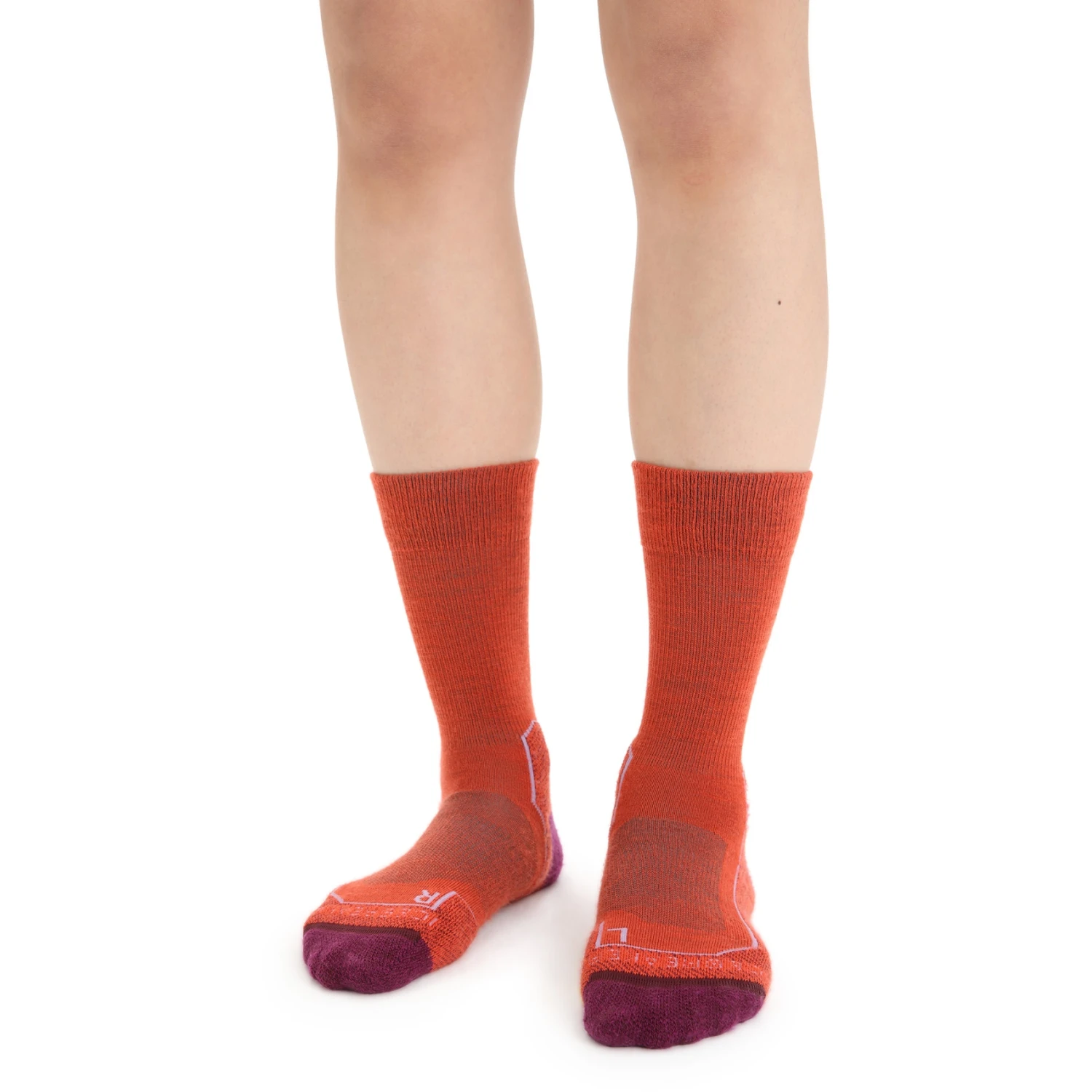 Icebreaker Hike+ Light Crew Socks Women - Vibrant Earth/Go Berry 4 Icebreaker Hike+ Light Crew Socks Women - Vibrant Earth/Go Berry - Image 2