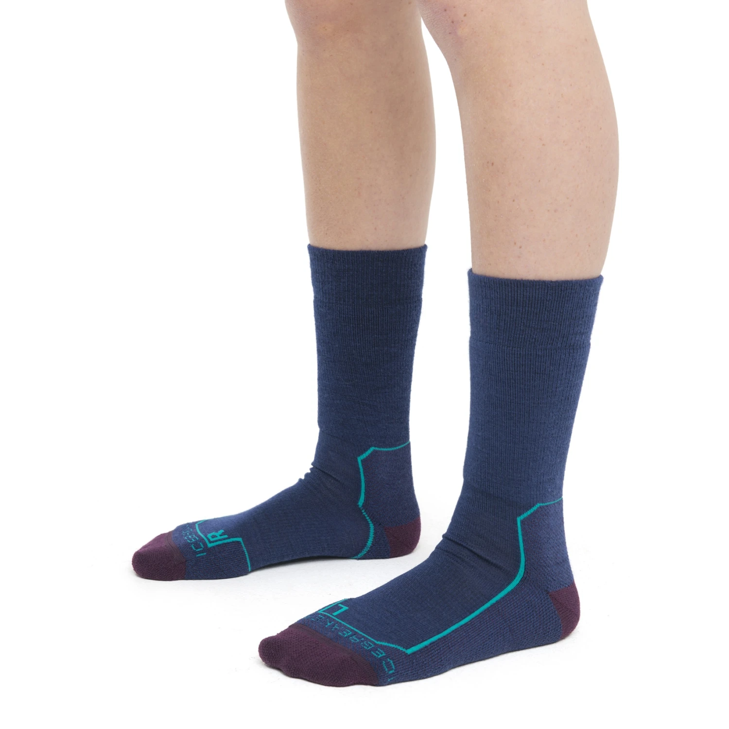 Icebreaker Hike+ Medium Crew Socks Women - Royal Navy/Nightshade/Flux Green 6 Icebreaker Hike+ Medium Crew Socks Women - Royal Navy/Nightshade/Flux Green - Image 4