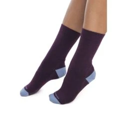 Icebreaker Lifestyle Fine Gauge Crew Socks Women - Nightshade/Kyanite -Icebreaker icebreaker womens lifestyle fine gauge crew socks nightshade kyanite 2 1555029