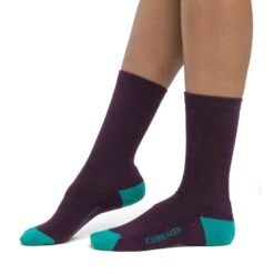 Icebreaker Lifestyle Light Crew Socks Women - Nightshade/Flux Green
