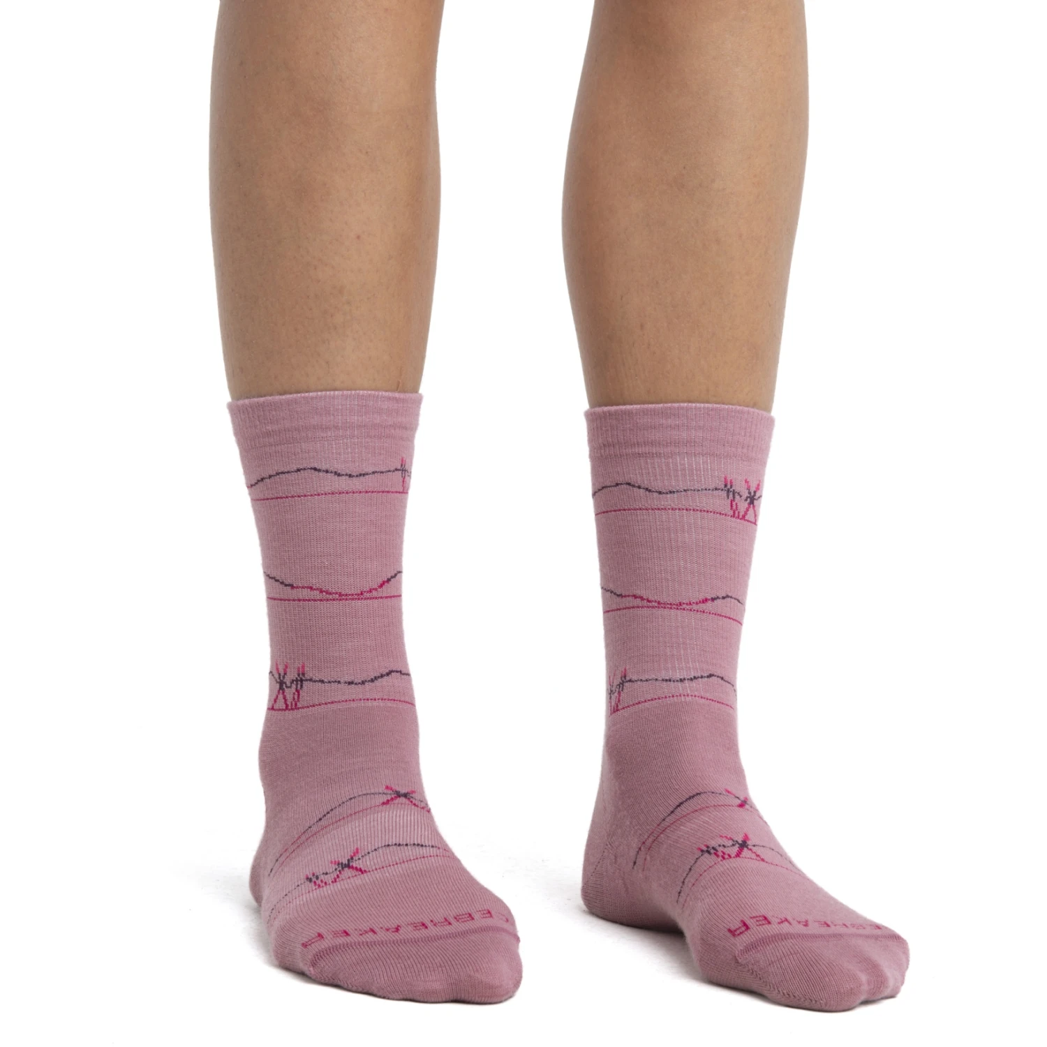 Icebreaker Lifestyle Ultralight Crew Backcountry Ski Socks Women - Crystal/Nightshade/Tempo/Electron Pink 6 Icebreaker Lifestyle Ultralight Crew Backcountry Ski Socks Women - Crystal/Nightshade/Tempo/Electron Pink - Image 4