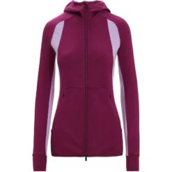 Icebreaker Quantum ZoneKnit™ Long Sleeve Zip Hoodie Women - Go Berry/Purple Gaze -Icebreaker icebreaker womens merino quantum zoneknit long sleeve zip hoodie go berry purple gaze 1 1384483