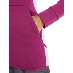 Icebreaker Quantum ZoneKnit™ Long Sleeve Zip Hoodie Women - Go Berry/Purple Gaze -Icebreaker icebreaker womens merino quantum zoneknit long sleeve zip hoodie go berry purple gaze 10 1384492