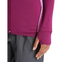 Icebreaker Quantum ZoneKnit™ Long Sleeve Zip Hoodie Women - Go Berry/Purple Gaze -Icebreaker icebreaker womens merino quantum zoneknit long sleeve zip hoodie go berry purple gaze 8 1384490