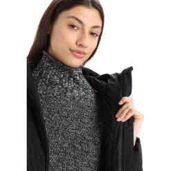 Icebreaker MerinoLoft™ Collingwood II 3Q Hooded Jacket Women - Black -Icebreaker icebreaker womens merinoloft collingwood ii 3q hooded jacket black 10 1270190