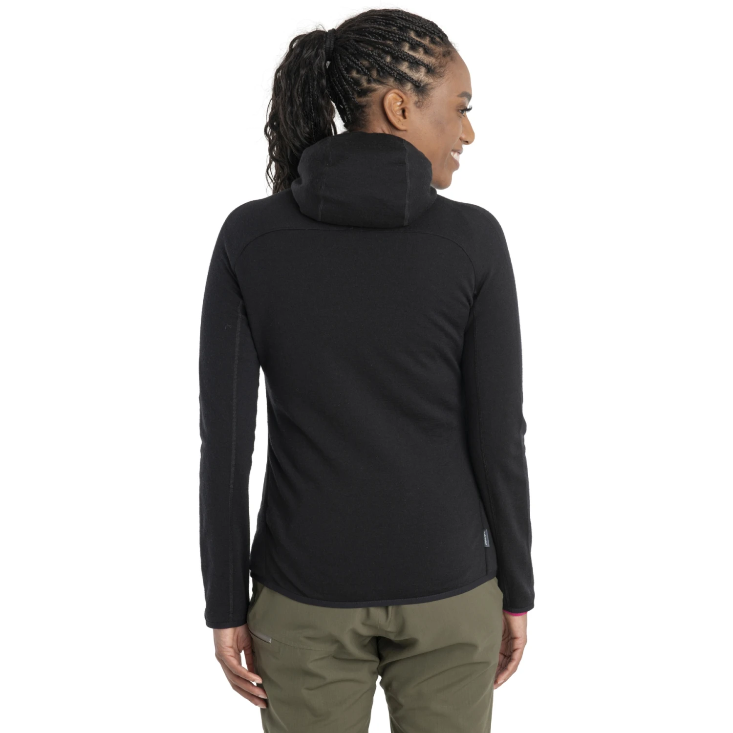 Icebreaker Quantum Hybrid Long Sleeve Zip Hoodie Women - Black 4 Icebreaker Quantum Hybrid Long Sleeve Zip Hoodie Women - Black - Image 2