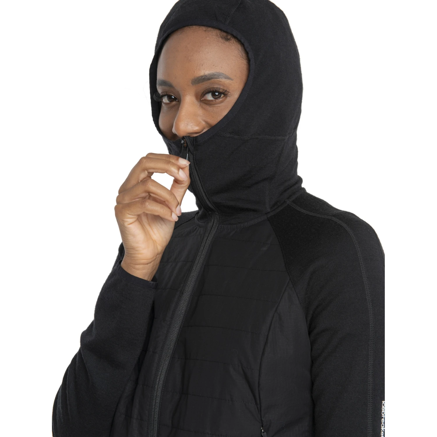 Icebreaker Quantum Hybrid Long Sleeve Zip Hoodie Women - Black 10 Icebreaker Quantum Hybrid Long Sleeve Zip Hoodie Women - Black - Image 8