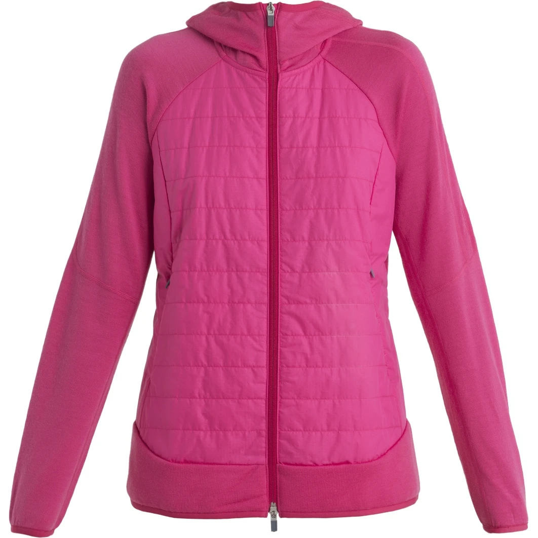 Icebreaker Quantum Hybrid Long Sleeve Zip Hoodie Women - Electron Pink/Tempo 5 Icebreaker Quantum Hybrid Long Sleeve Zip Hoodie Women - Electron Pink/Tempo - Image 3
