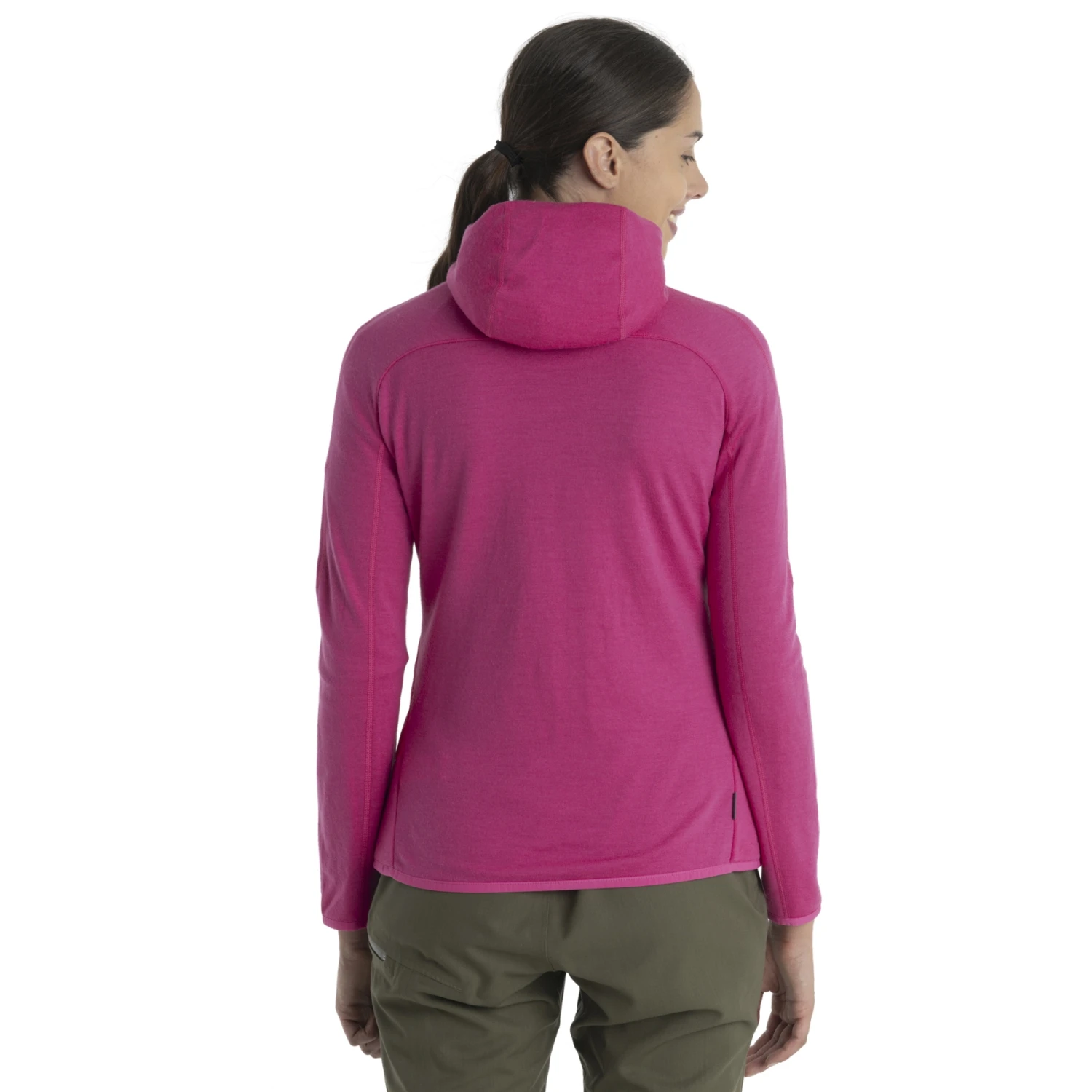 Icebreaker Quantum Hybrid Long Sleeve Zip Hoodie Women - Electron Pink/Tempo 4 Icebreaker Quantum Hybrid Long Sleeve Zip Hoodie Women - Electron Pink/Tempo - Image 2