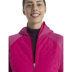 Icebreaker Quantum Hybrid Long Sleeve Zip Hoodie Women - Electron Pink/Tempo 17 Icebreaker Quantum Hybrid Long Sleeve Zip Hoodie Women - Electron Pink/Tempo -Icebreaker icebreaker womens quantum hybrid long sleeve zip hoodie electron pink tempo model 4 1535702