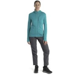 Icebreaker Quantum III Long Sleeve Zip Hood Midlayer Women - Flux Green/Ether 15 Icebreaker Quantum III Long Sleeve Zip Hood Midlayer Women - Flux Green/Ether -Icebreaker icebreaker womens quantum iii long sleeve zip hood midlayer flux green ether model 3 1535759