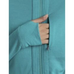Icebreaker Quantum III Long Sleeve Zip Hood Midlayer Women - Flux Green/Ether 16 Icebreaker Quantum III Long Sleeve Zip Hood Midlayer Women - Flux Green/Ether -Icebreaker icebreaker womens quantum iii long sleeve zip hood midlayer flux green ether model 4 1535760