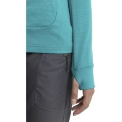 Icebreaker Quantum III Long Sleeve Zip Hood Midlayer Women - Flux Green/Ether 17 Icebreaker Quantum III Long Sleeve Zip Hood Midlayer Women - Flux Green/Ether -Icebreaker icebreaker womens quantum iii long sleeve zip hood midlayer flux green ether model 5 1535761