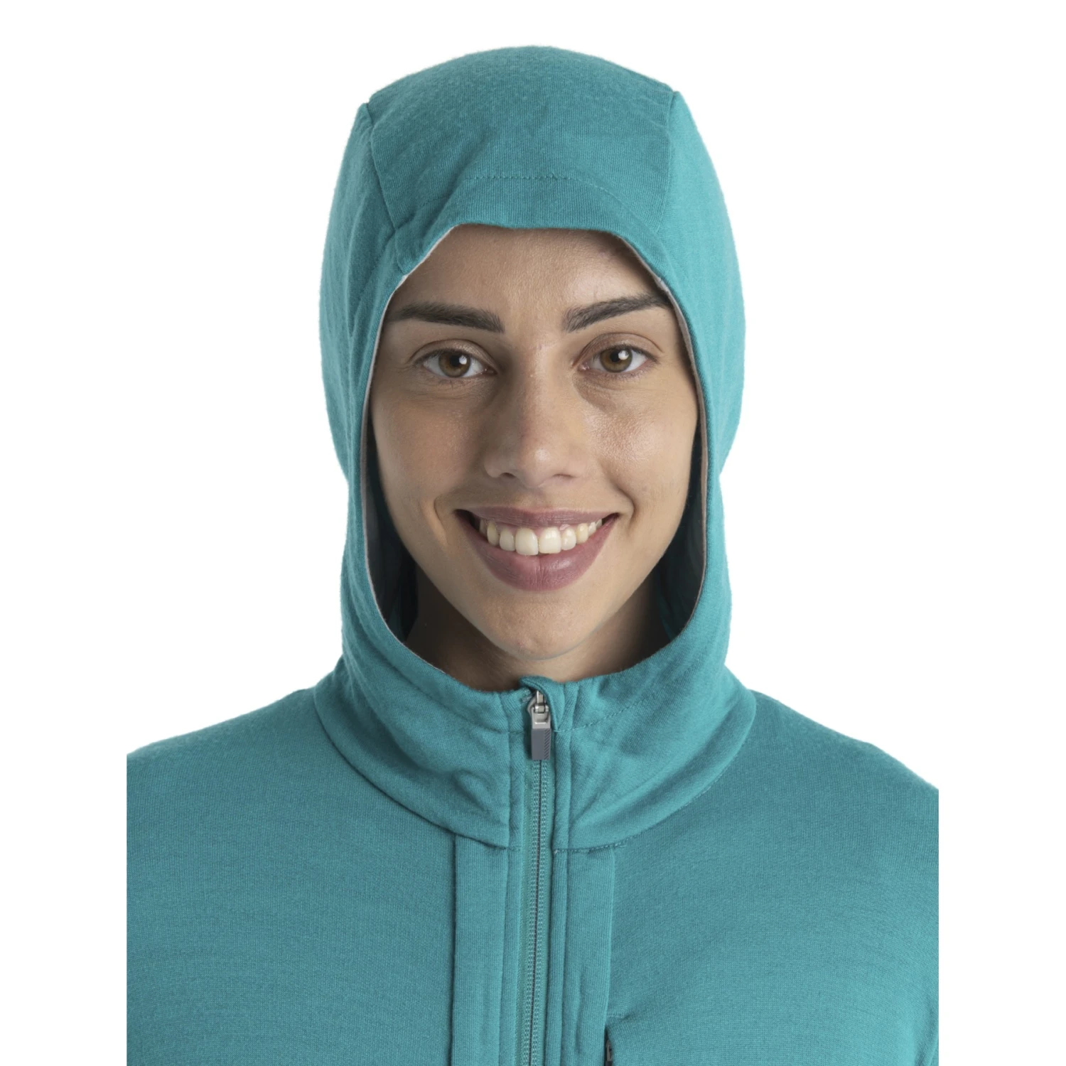 Icebreaker Quantum III Long Sleeve Zip Hood Midlayer Women - Flux Green/Ether 11 Icebreaker Quantum III Long Sleeve Zip Hood Midlayer Women - Flux Green/Ether - Image 9