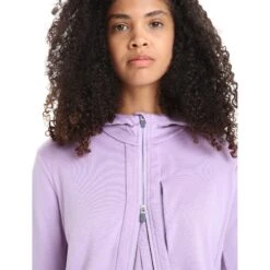 Icebreaker Quantum III Long Sleeve Zip Hood Midlayer Women - Purple Gaze/Go Berry -Icebreaker icebreaker womens quantum iii long sleeve zip hood midlayer purple gaze go berry 6 1381774