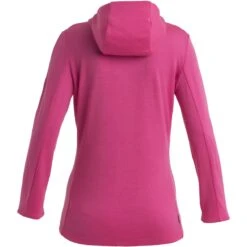 Icebreaker Quantum III Long Sleeve Zip Hood Midlayer Women - Tempo/Electron Pink -Icebreaker icebreaker womens quantum iii long sleeve zip hood midlayer tempo electron pink 2 1489008