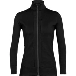 Icebreaker Quantum III Long Sleeve Zip Midlayer Women - Black -Icebreaker icebreaker womens quantum iii long sleeve zip midlayer black 1 1147584