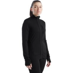 Icebreaker Quantum III Long Sleeve Zip Midlayer Women - Black