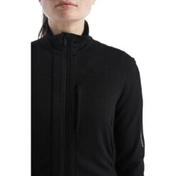 Icebreaker Quantum III Long Sleeve Zip Midlayer Women - Black -Icebreaker icebreaker womens quantum iii long sleeve zip midlayer black 5 1147592