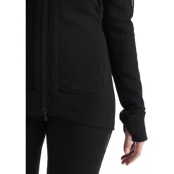 Icebreaker Quantum III Long Sleeve Zip Midlayer Women - Black -Icebreaker icebreaker womens quantum iii long sleeve zip midlayer black 6 1147593