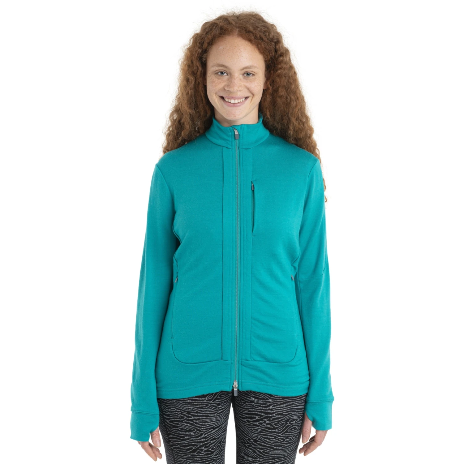 Icebreaker Quantum III Long Sleeve Zip Midlayer Women - Flux Green 3 Icebreaker Quantum III Long Sleeve Zip Midlayer Women - Flux Green