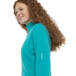 Icebreaker Quantum III Long Sleeve Zip Midlayer Women - Flux Green 18 Icebreaker Quantum III Long Sleeve Zip Midlayer Women - Flux Green -Icebreaker icebreaker womens quantum iii long sleeve zip midlayer flux green model 5 1498847