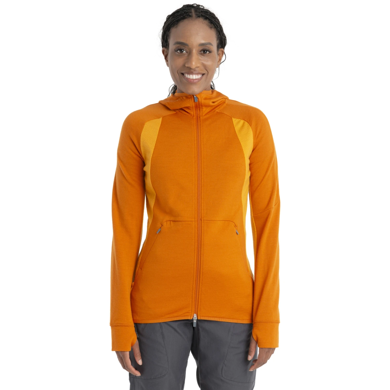 Icebreaker Quantum ZoneKnit™ Long Sleeve Zip Hoodie Women - Earth/Solar 3 Icebreaker Quantum ZoneKnit™ Long Sleeve Zip Hoodie Women - Earth/Solar