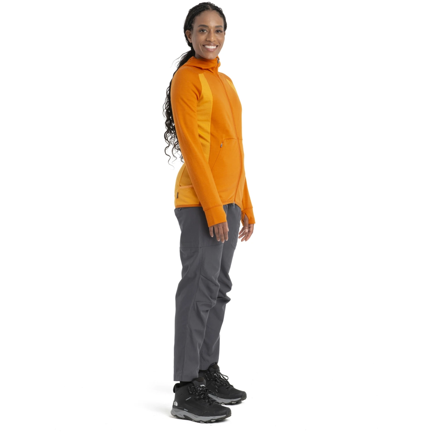 Icebreaker Quantum ZoneKnit™ Long Sleeve Zip Hoodie Women - Earth/Solar 7 Icebreaker Quantum ZoneKnit™ Long Sleeve Zip Hoodie Women - Earth/Solar - Image 5