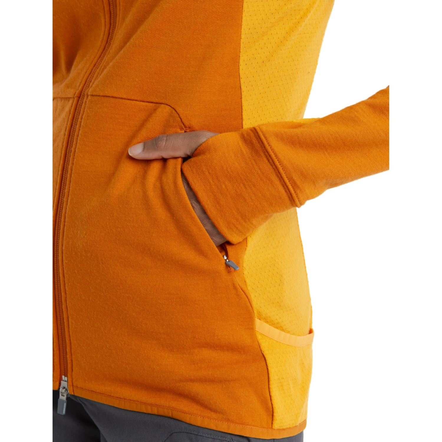 Icebreaker Quantum ZoneKnit™ Long Sleeve Zip Hoodie Women - Earth/Solar 9 Icebreaker Quantum ZoneKnit™ Long Sleeve Zip Hoodie Women - Earth/Solar - Image 7