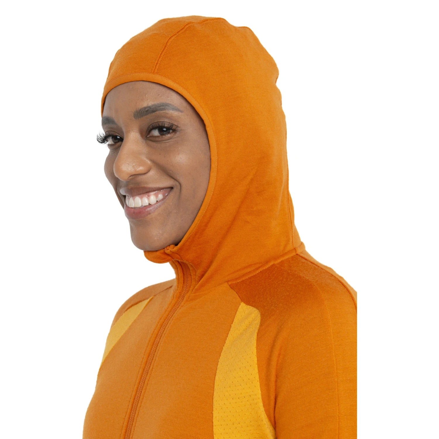 Icebreaker Quantum ZoneKnit™ Long Sleeve Zip Hoodie Women - Earth/Solar 11 Icebreaker Quantum ZoneKnit™ Long Sleeve Zip Hoodie Women - Earth/Solar - Image 9