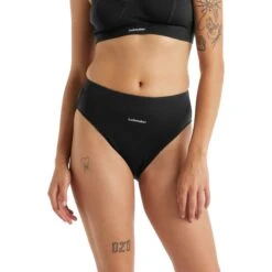 Icebreaker Queens High Cut Brief Women - Black -Icebreaker icebreaker womens queens high cut brief black 2 1147840