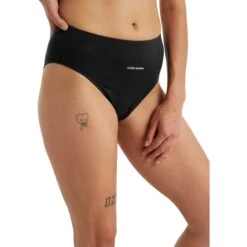 Icebreaker Queens High Cut Brief Women - Black -Icebreaker icebreaker womens queens high cut brief black 7 1147845