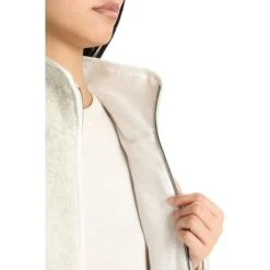 Icebreaker RealFleece™ High Pile Long Sleeve Zip Women - Ecru Hthr/Snow -Icebreaker icebreaker womens realfleece high pile long sleeve zip ecru hthr snow 9 1270350