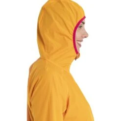 Icebreaker Shell+™ Cotton Windbreaker Women - Solar/Earth/Electron Pink -Icebreaker icebreaker womens shell plus cotton windbreaker solar earth electron pink 5 1555118