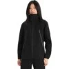 Icebreaker Shell+™ Hooded Jacket Women - Black -Icebreaker icebreaker womens shell plus hooded jacket black 2 1270838
