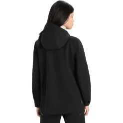 Icebreaker Shell+™ Hooded Jacket Women - Black -Icebreaker icebreaker womens shell plus hooded jacket black 3 1270839