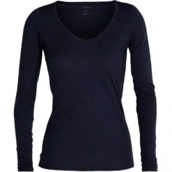 Icebreaker Siren Sweetheart Long Sleeve Shirt Women - Midnight Navy -Icebreaker icebreaker womens siren sweetheart long sleeve shirt midnight navy 1 1038333