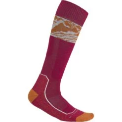 Icebreaker Ski+ Light OTC Alps 3D Socks Women - Electron Pink/Earth/Snow