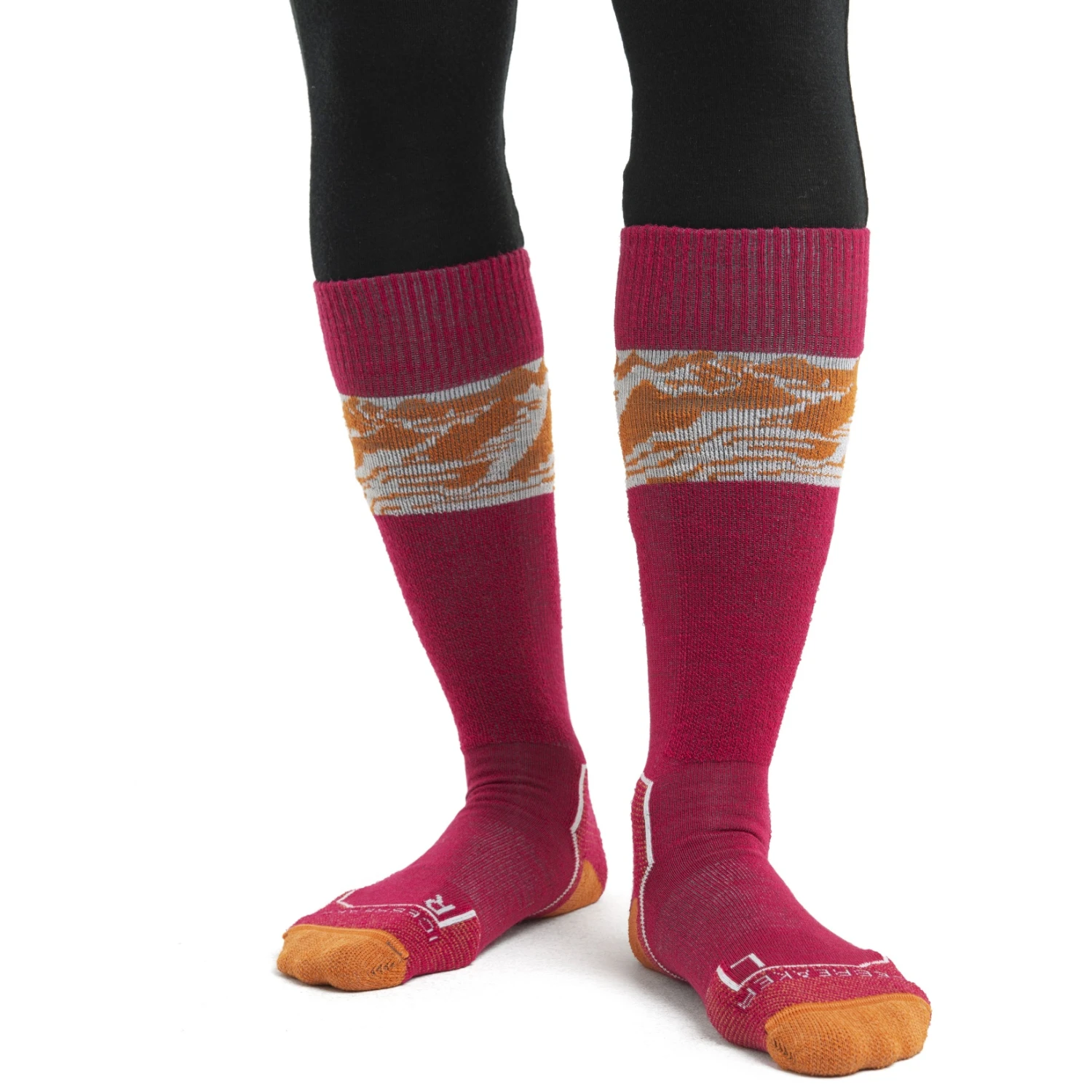 Icebreaker Ski+ Light OTC Alps 3D Socks Women - Electron Pink/Earth/Snow 6 Icebreaker Ski+ Light OTC Alps 3D Socks Women - Electron Pink/Earth/Snow - Image 4