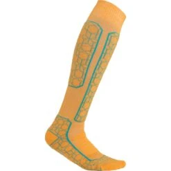Icebreaker Ski+ Medium OTC Alpine Geo Socks Women - Solar/Flux Green
